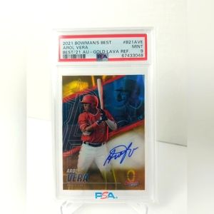 2021 Bowman's Best Arol Vera Auto Gold Lava Flow /75 #B21-AVE PSA 9 MINT -Angels